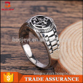 Saudi Arabia style Handmade rhodium plating ancient style 316 I stainless steel finger men ring